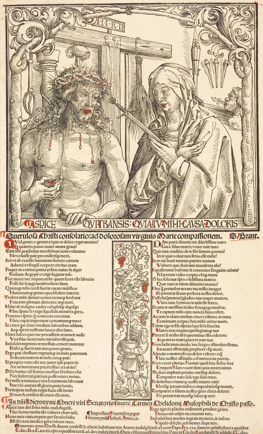 The Man of Sorrows and Mater Dolorosa, by Wolf Traut, ink, 1512