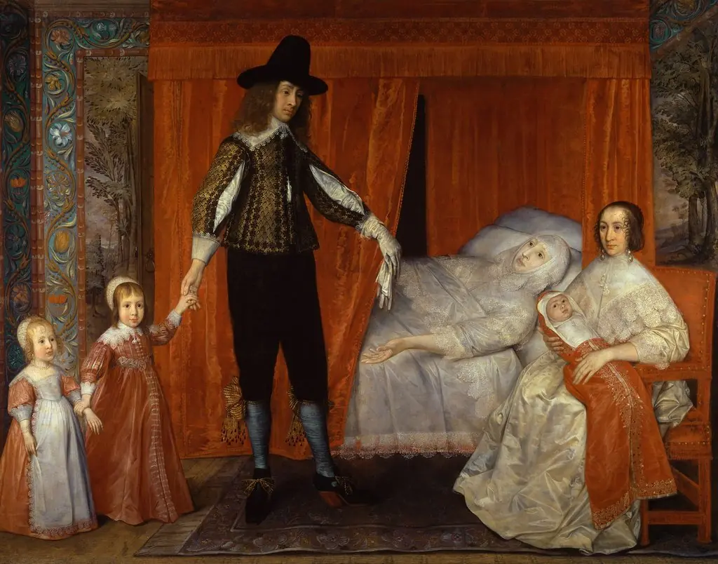 The Saltonstall Family, by David des Granges, oil, 1636