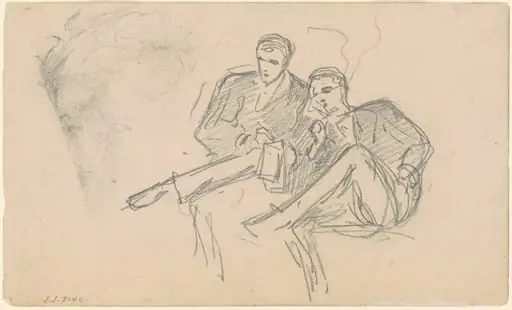 Seated Men, by John Singer Sargent, graphite, 1876