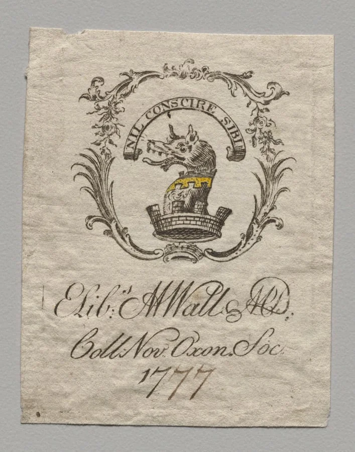 Bookplate: Elizabeth M. Watt, M.D., detail