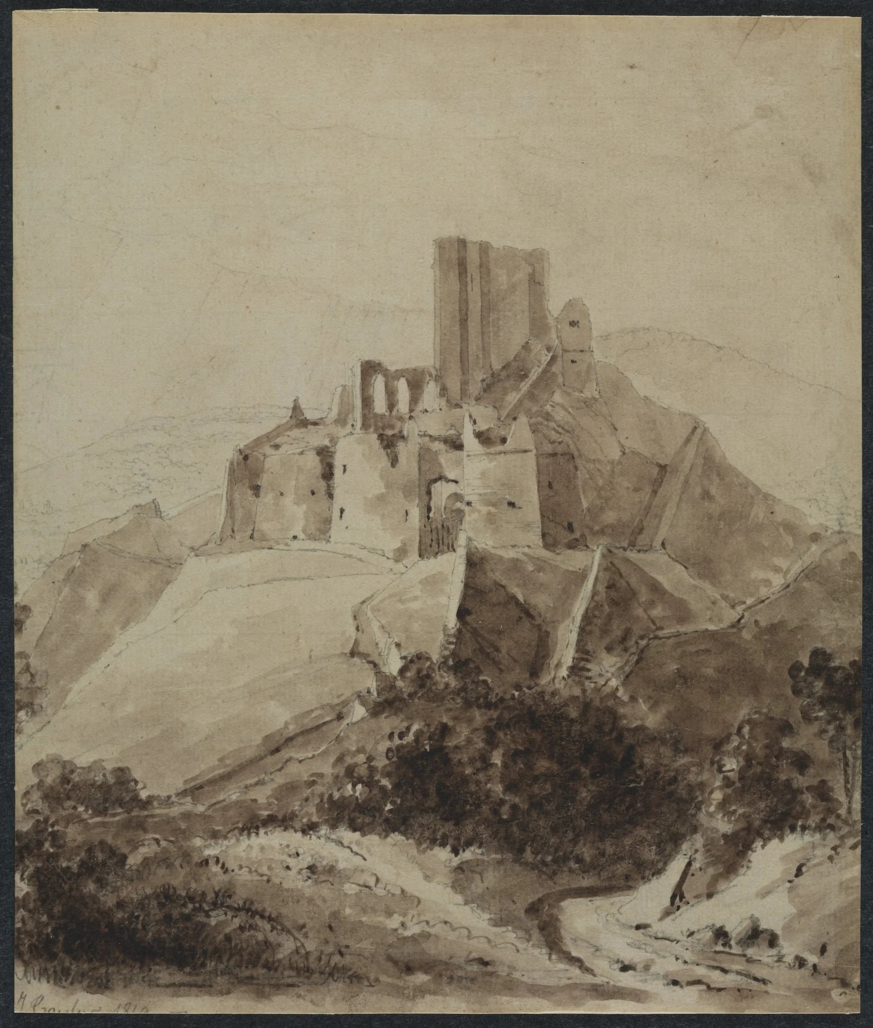 Ruins of Chateau d'Arque, detail