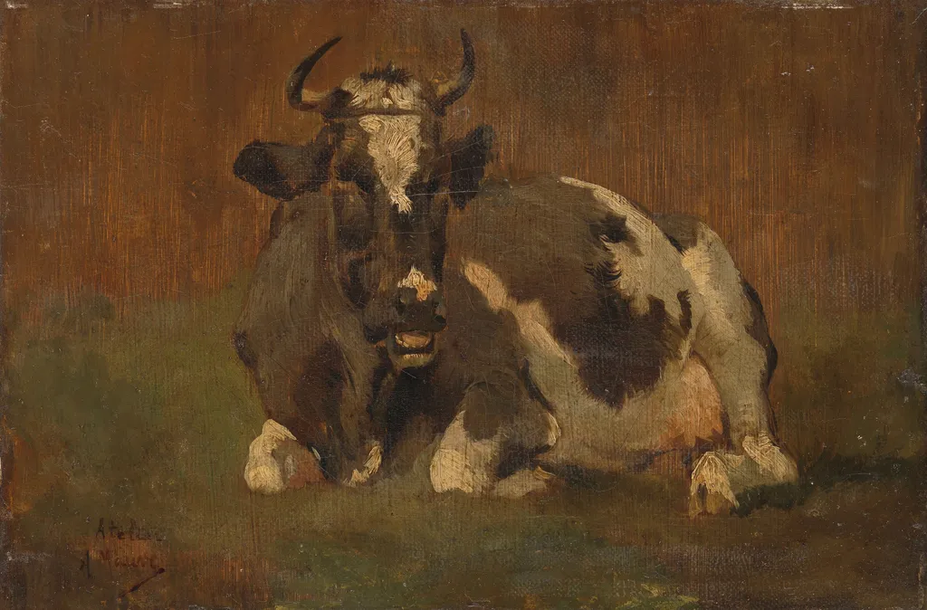 Lying Cow, by Anton Mauve, oil, 1874