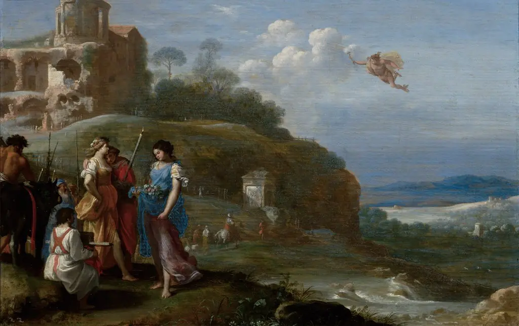 Mercury and Herse, by Cornelius van Poelenburgh, oil, 1625