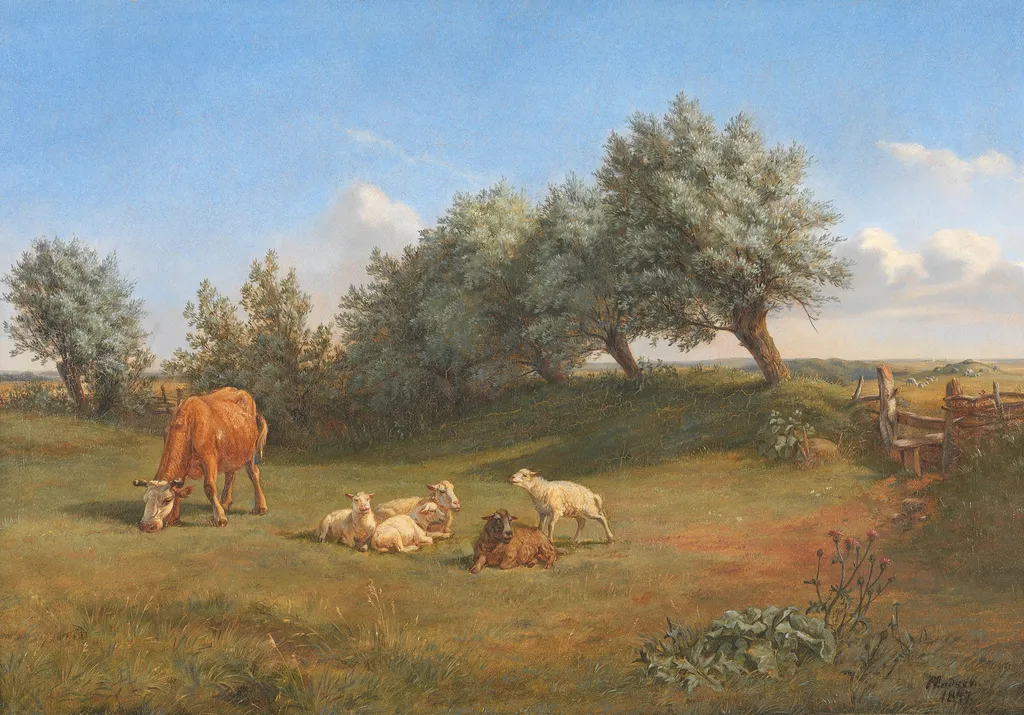 Et vænge, by Andreas Peter Madsen, oil, 1847