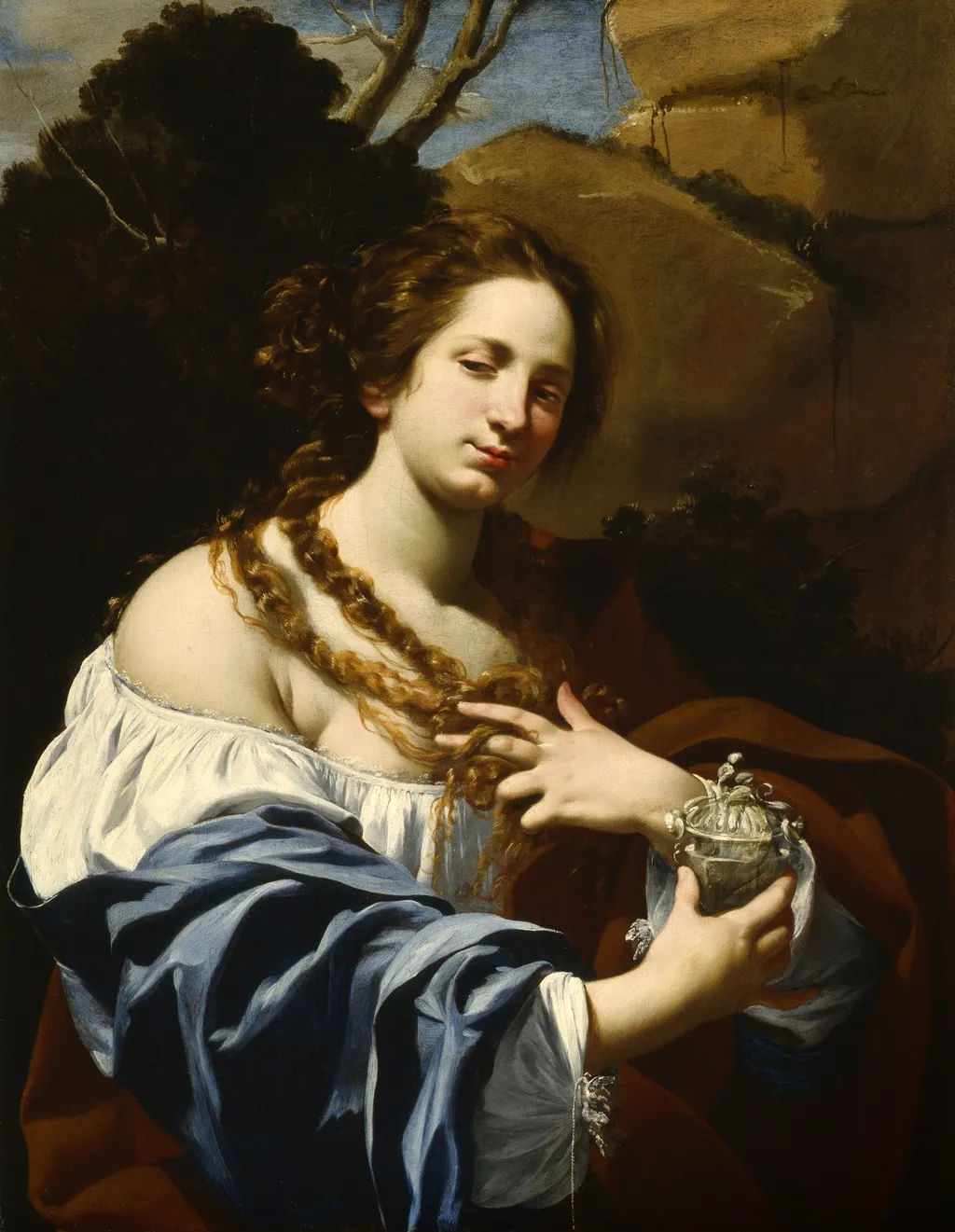 Virginia da Vezzo, the Artist's Wife, as the Magdalen, by Simon Vouet, oil, 1627