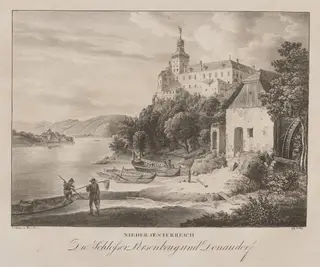Nieder-oesterreich, Die Schlosser Persenbeug, by Jakob Alt, 1839
