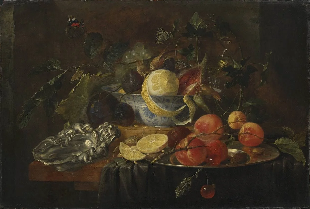 Stillleben mit Früchten und Silberschale, detail