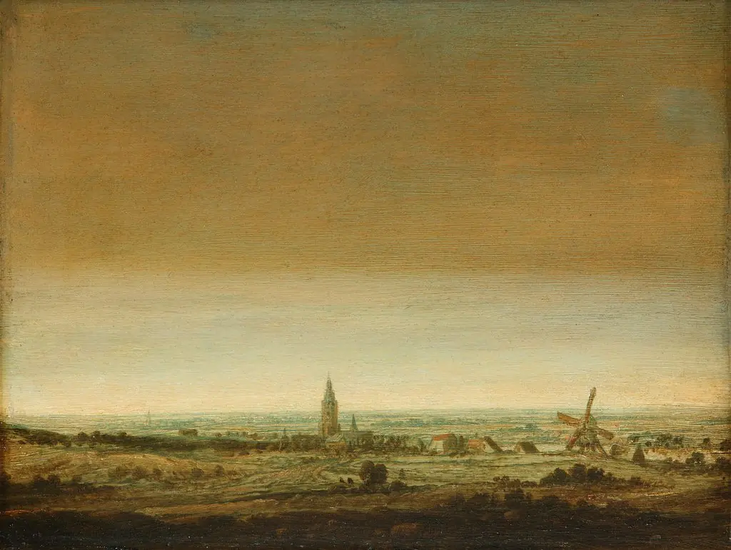 Landscape with City on a River, by Hercules Segers, oil, 1629