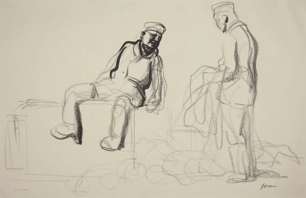The Economic Withdrawal, by Jean-Louis Forain, ink, 1916