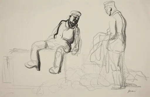 The Economic Withdrawal, by Jean-Louis Forain, ink, 1916