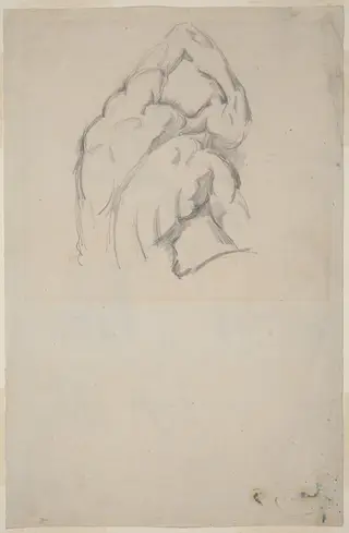 Study of the "Ecorché" [recto], by Paul Cézanne, graphite, 1868