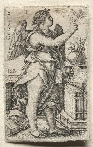 The Knowledge of God and the Seven Cardinal Virtues:  Knowledge of God - Cognicio, by Sebald Beham, 1535
