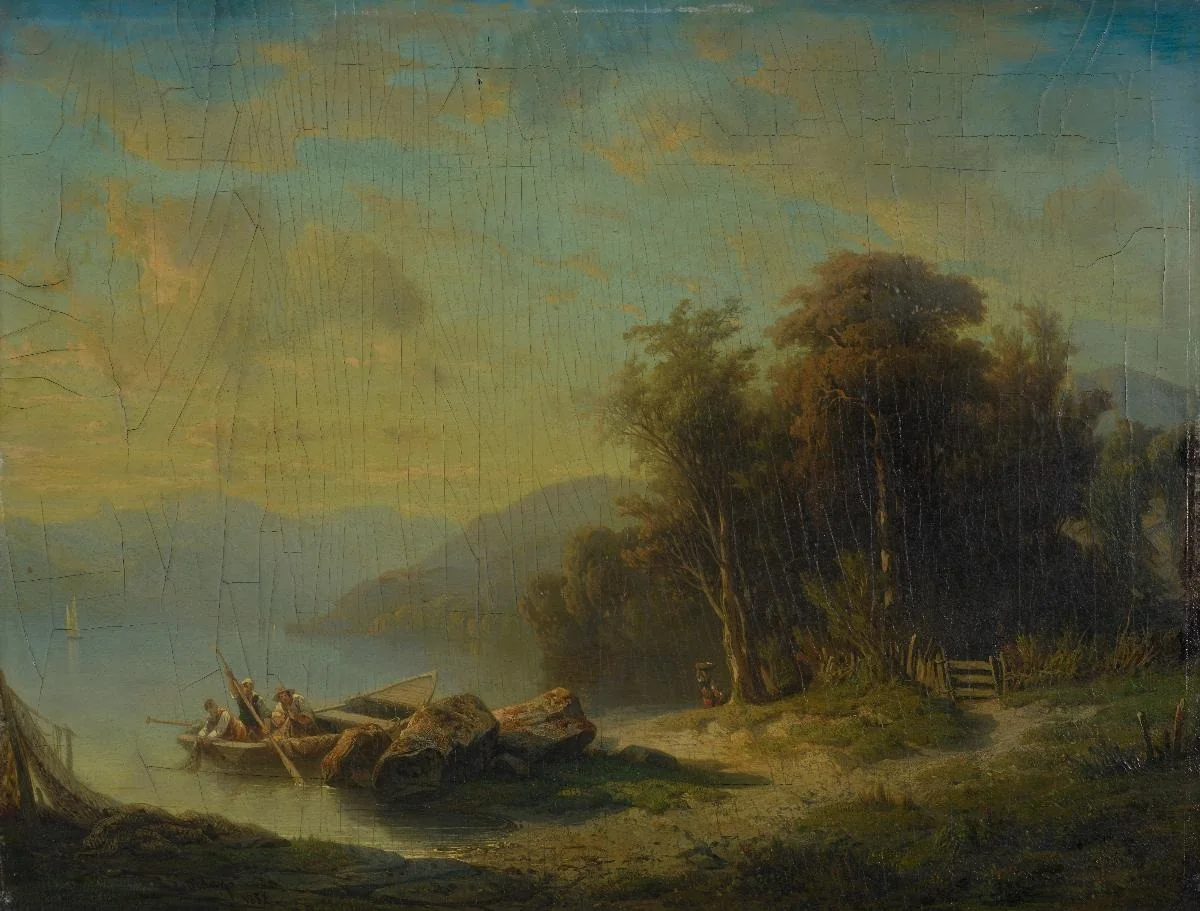 Ufer des Genfersees bei Evian. Morgenbeleuchtung, detail
