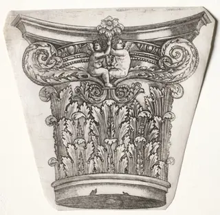 Base and Capital with Putti (capital), by Master G. A. with the man-trap, 1538