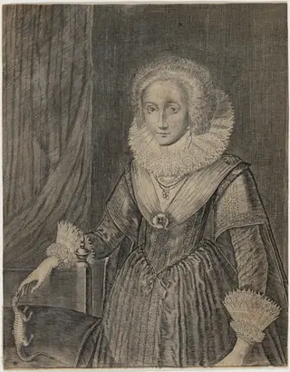 Frances Howard, Duchess of Richmond, by Willem de Passe, ink, 1623