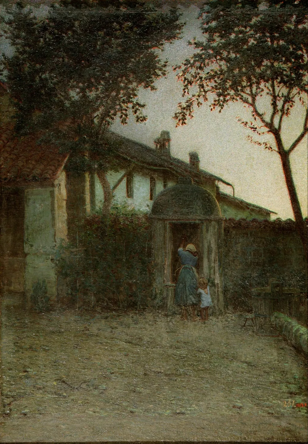 Dawn, by Angelo Morbelli, oil, 1896