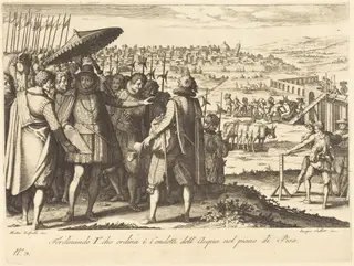 Restoration of the Aqueduct at Pisa, by Jacques Callot, ink, 1614