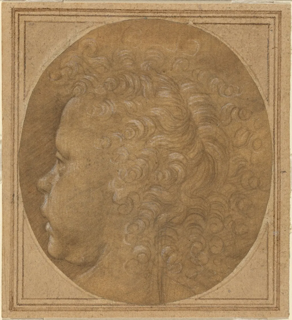 Head of a Child [recto], by Fra Bartolommeo, silver, 1490