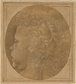 Head of a Child [recto], by Fra Bartolommeo, silver, 1490