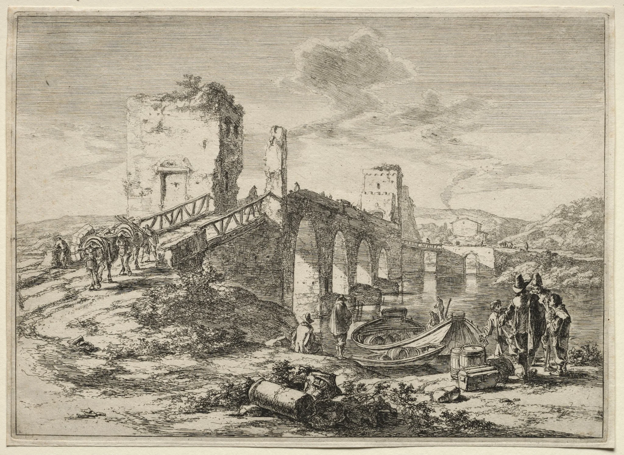 The Molle Bridge over the Tiber, detail