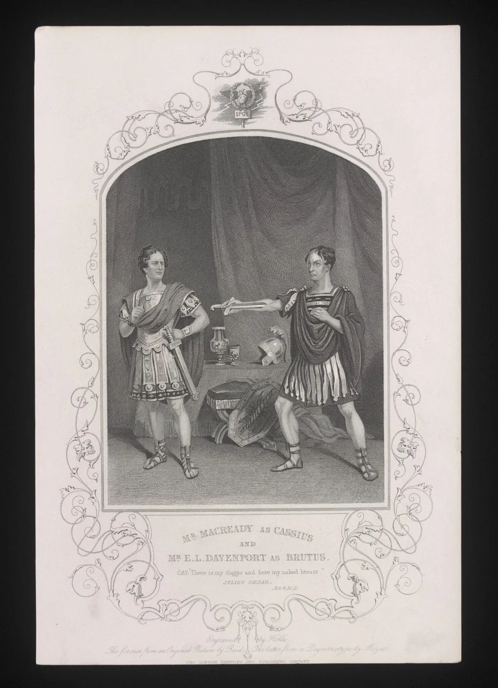 Mr Macready as Cassius and Mr. E. L. Davenport as Brutus, by Alexander Reid, 1850