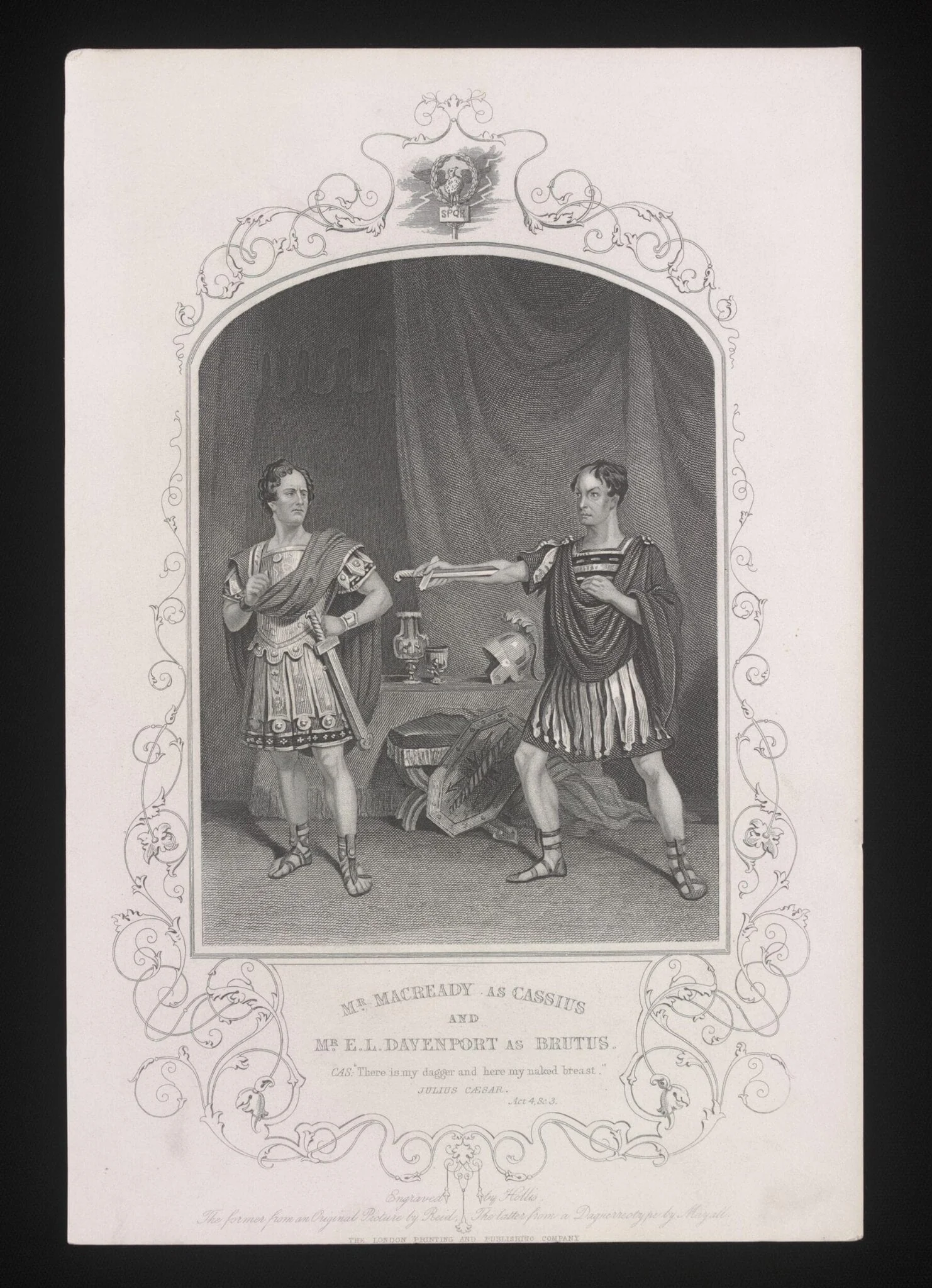 Mr Macready as Cassius and Mr. E. L. Davenport as Brutus, detail