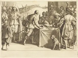 The Hiring of the Troops, by Jacques Callot, ink, 1614