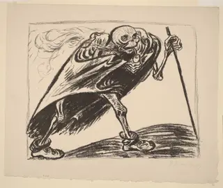 Wandering Death, by Ernst Barlach, ink, 1923