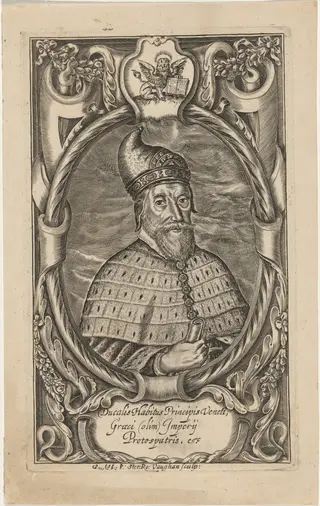 A Doge of Venice, by Robert Vaughan, ink, 1640
