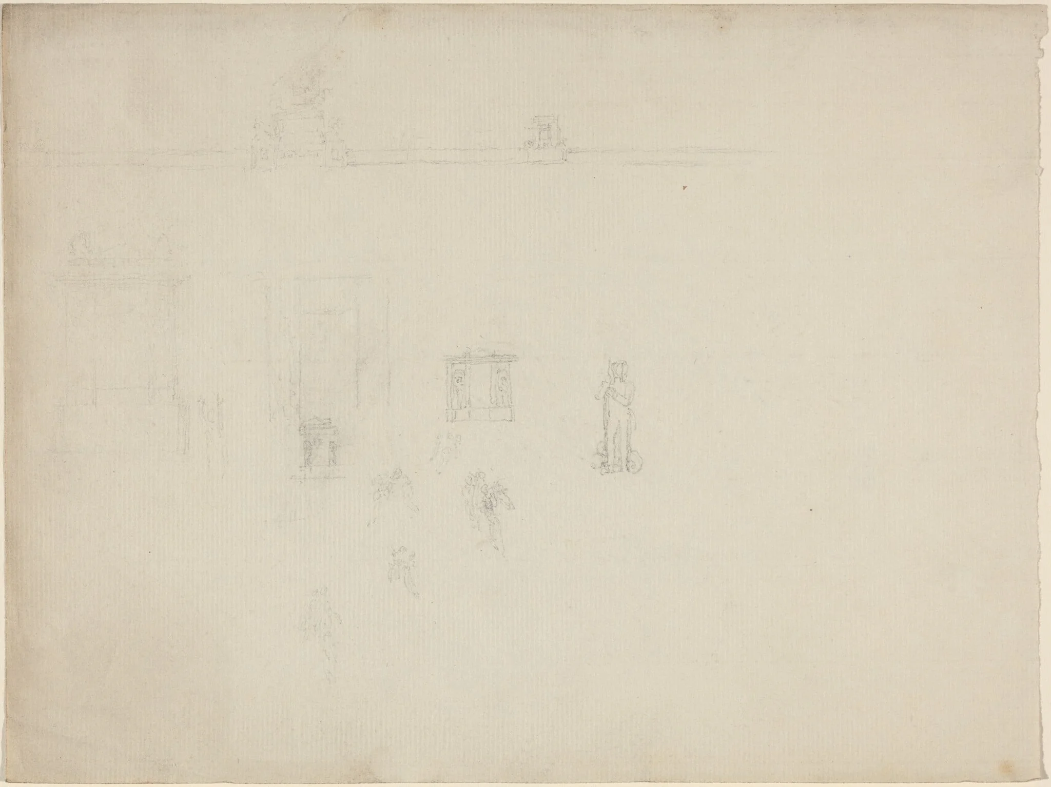 Sheet of Architectural and Figure Studies, detail