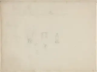 Sheet of Architectural and Figure Studies, by John Flaxman, graphite, 1790