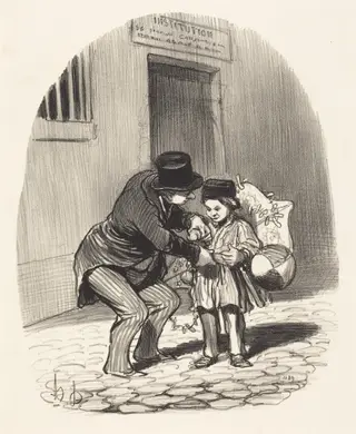 Le Jour de sortie, by Honoré Daumier, ink, 1844