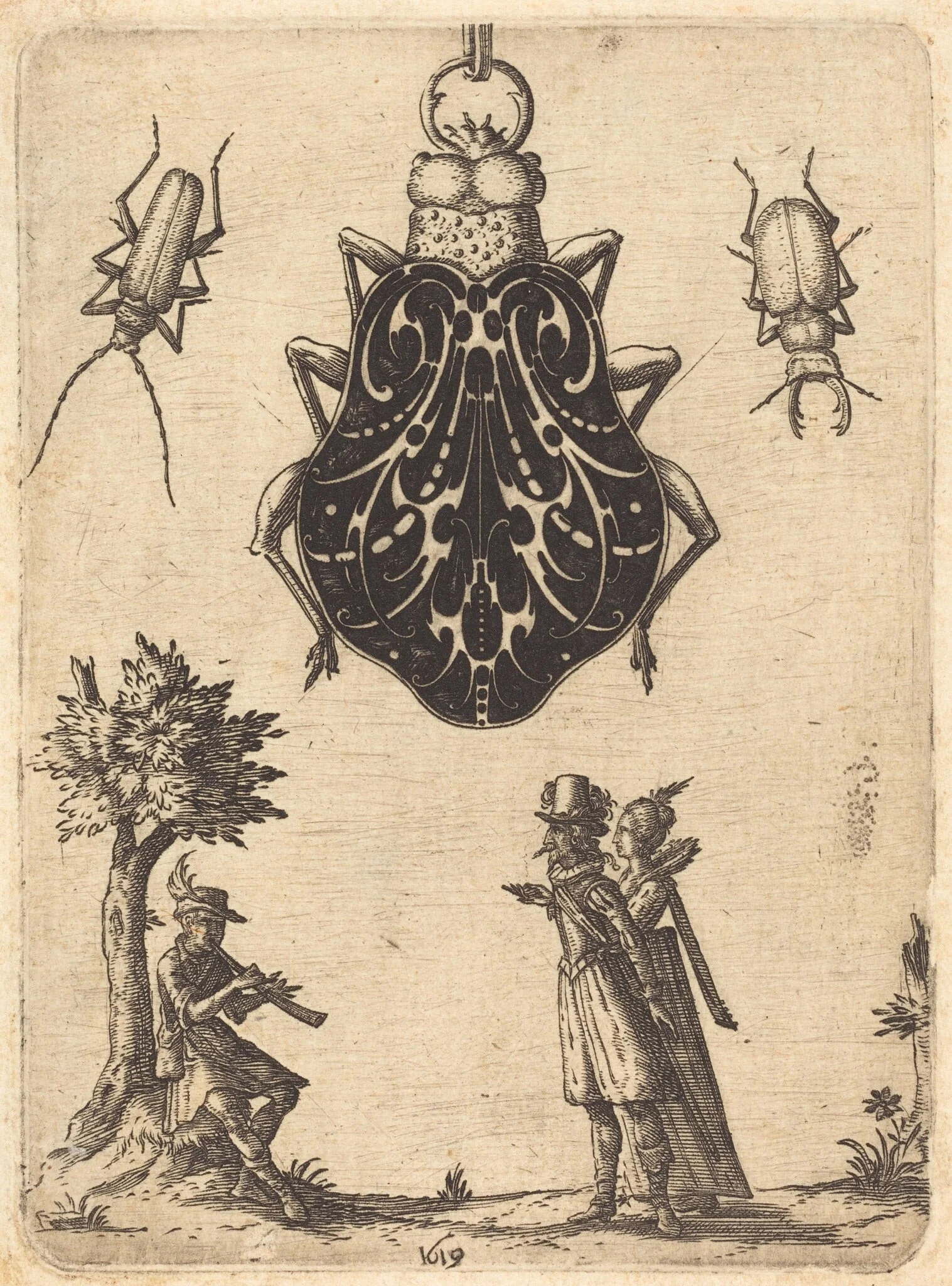 Design for a Beetle-Shaped Pendant, detail