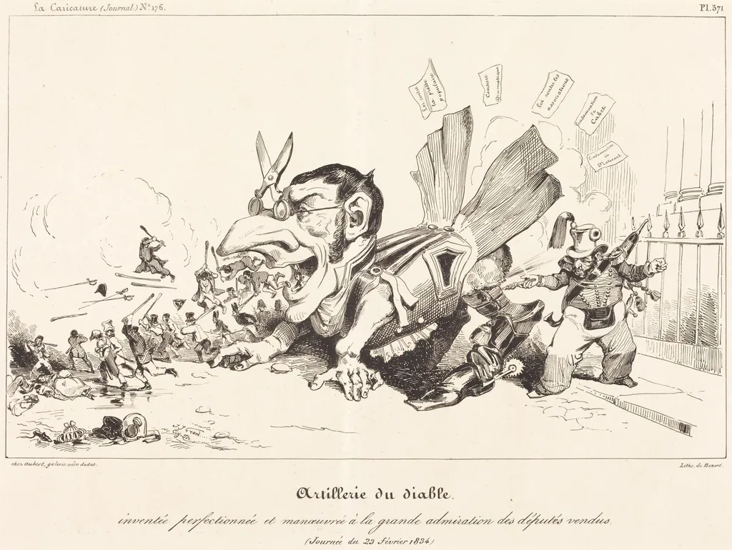 Artillerie du Diable (The Devil's Artillery), by Eugène-Hippolyte Forest, ink, 1834