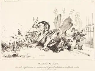 Artillerie du Diable (The Devil's Artillery), by Eugène-Hippolyte Forest, ink, 1834
