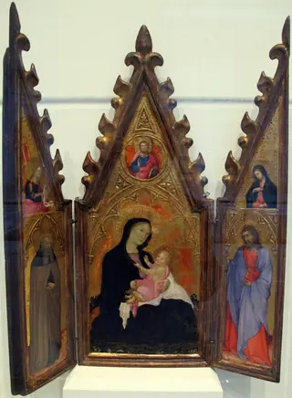 trittico con madonna dell'umiltà, ss. antonio abate jacopo, by Andrea di Bartolo, unspecified