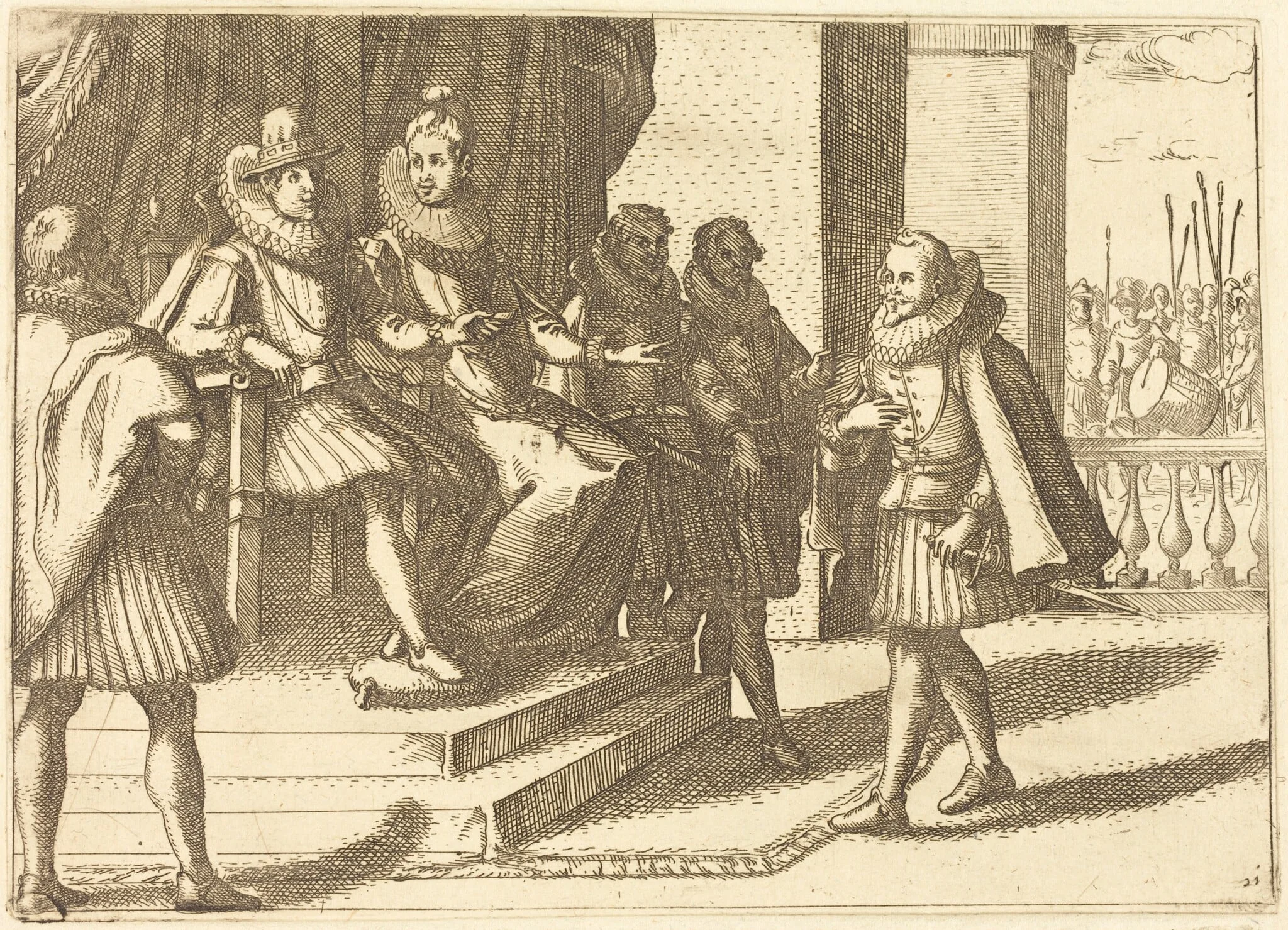 King and Queen in Consultation about the Turks, detail
