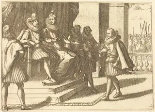 King and Queen in Consultation about the Turks, by Jacques Callot, ink, 1612