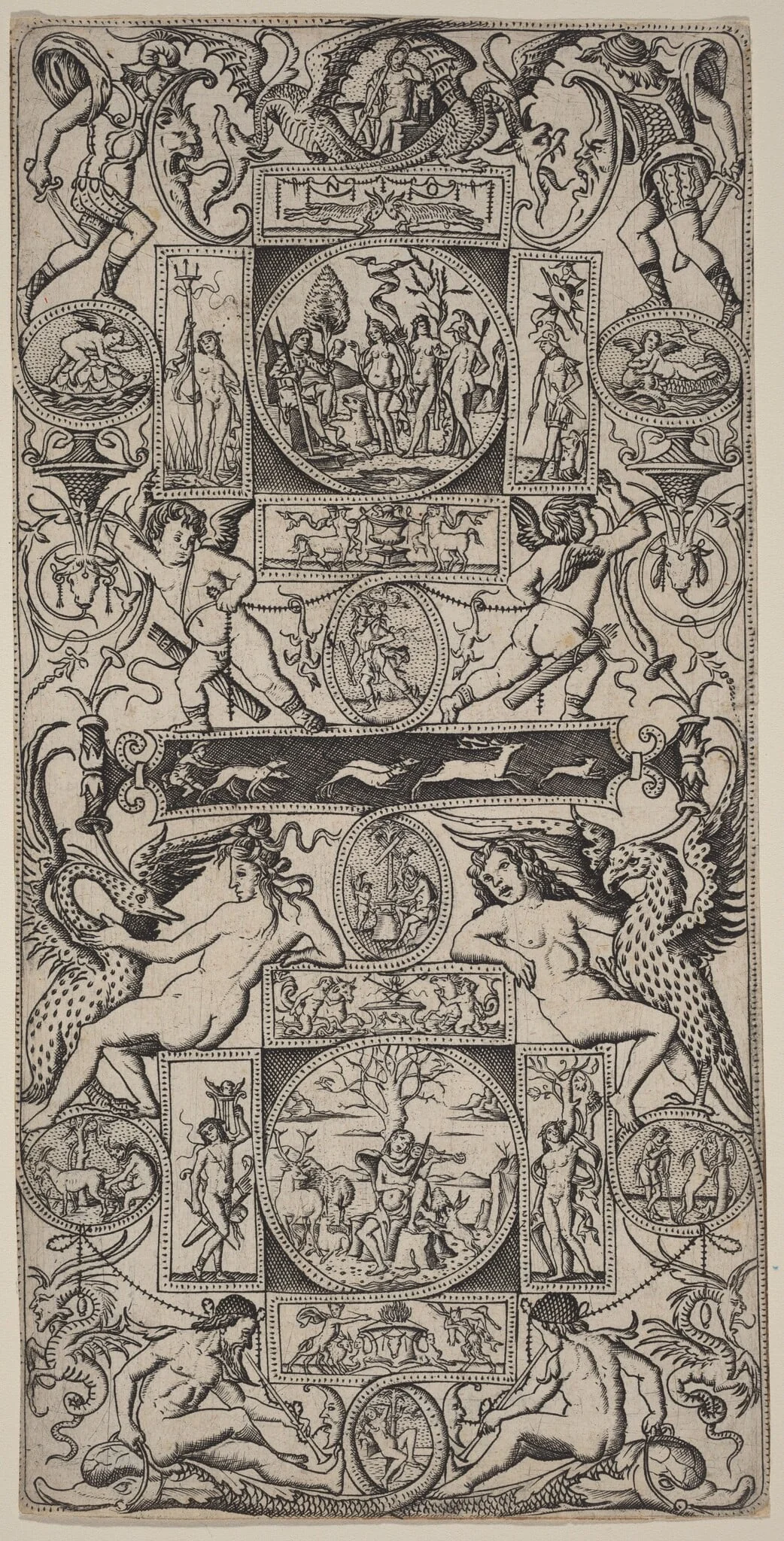 Ornament Panel with Orpheus and the Judgment of Paris, detail