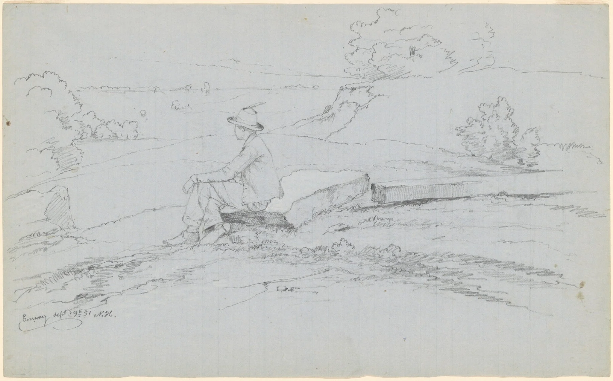 Study for "White Mountains from North Conway, New Hampshire" [recto], detail