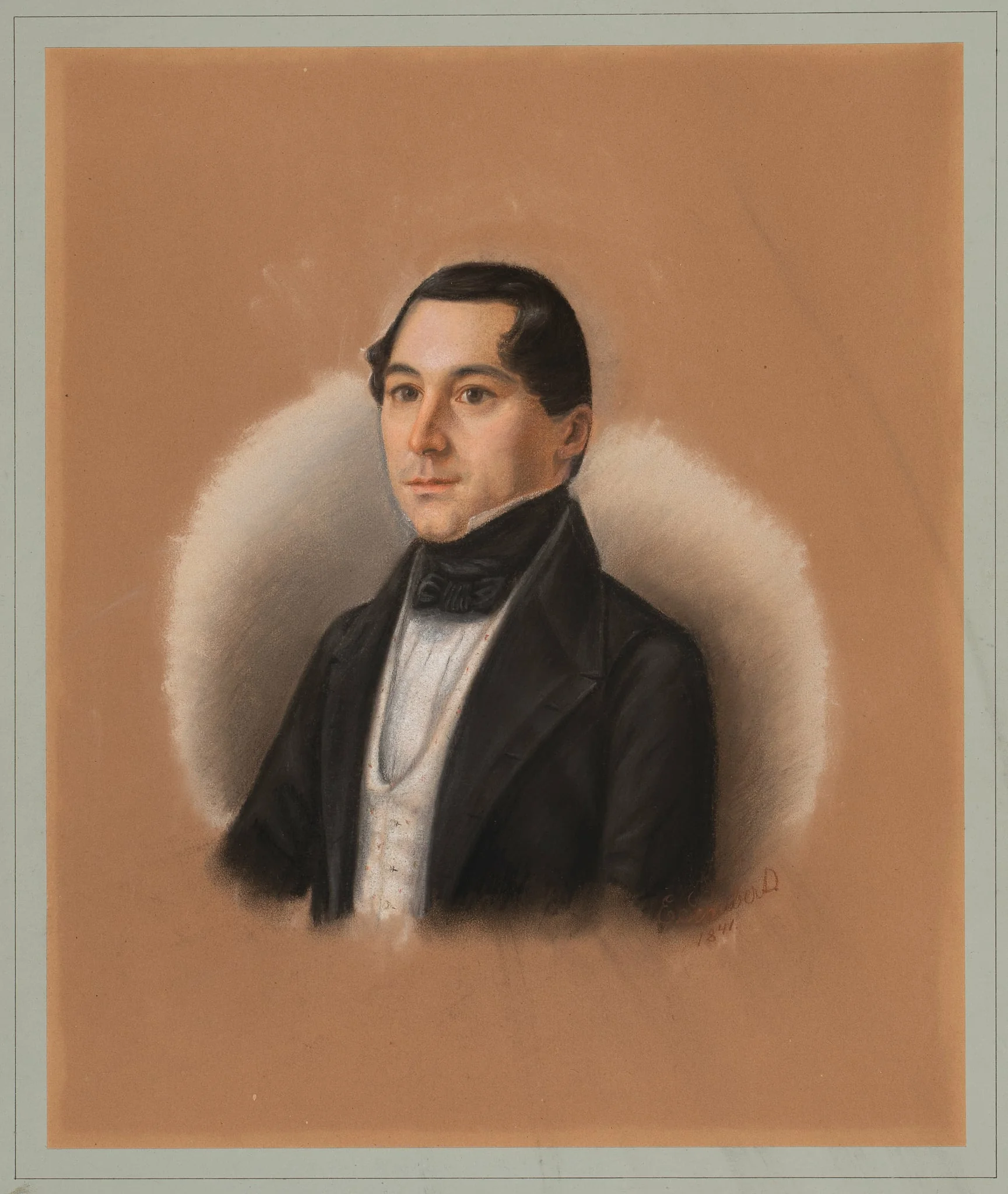 Schubert, Emilie: Portrait of the Husband of Auguste Schubert (attributed), detail