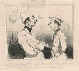 Vous savez bien l'éponge que vous disiez..., by Honoré Daumier, ink, 1842