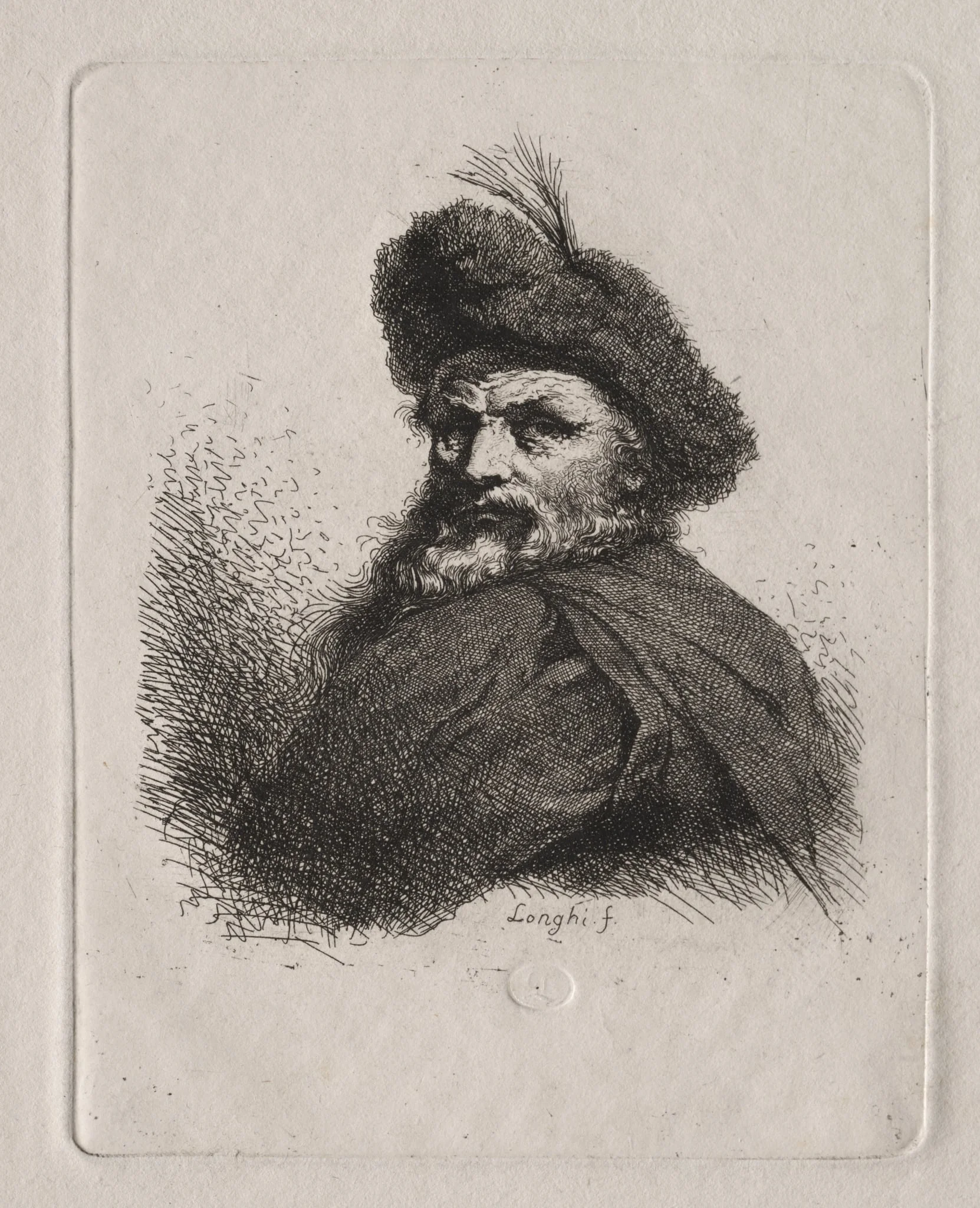 Bust of a Man with a Fur Cap, detail