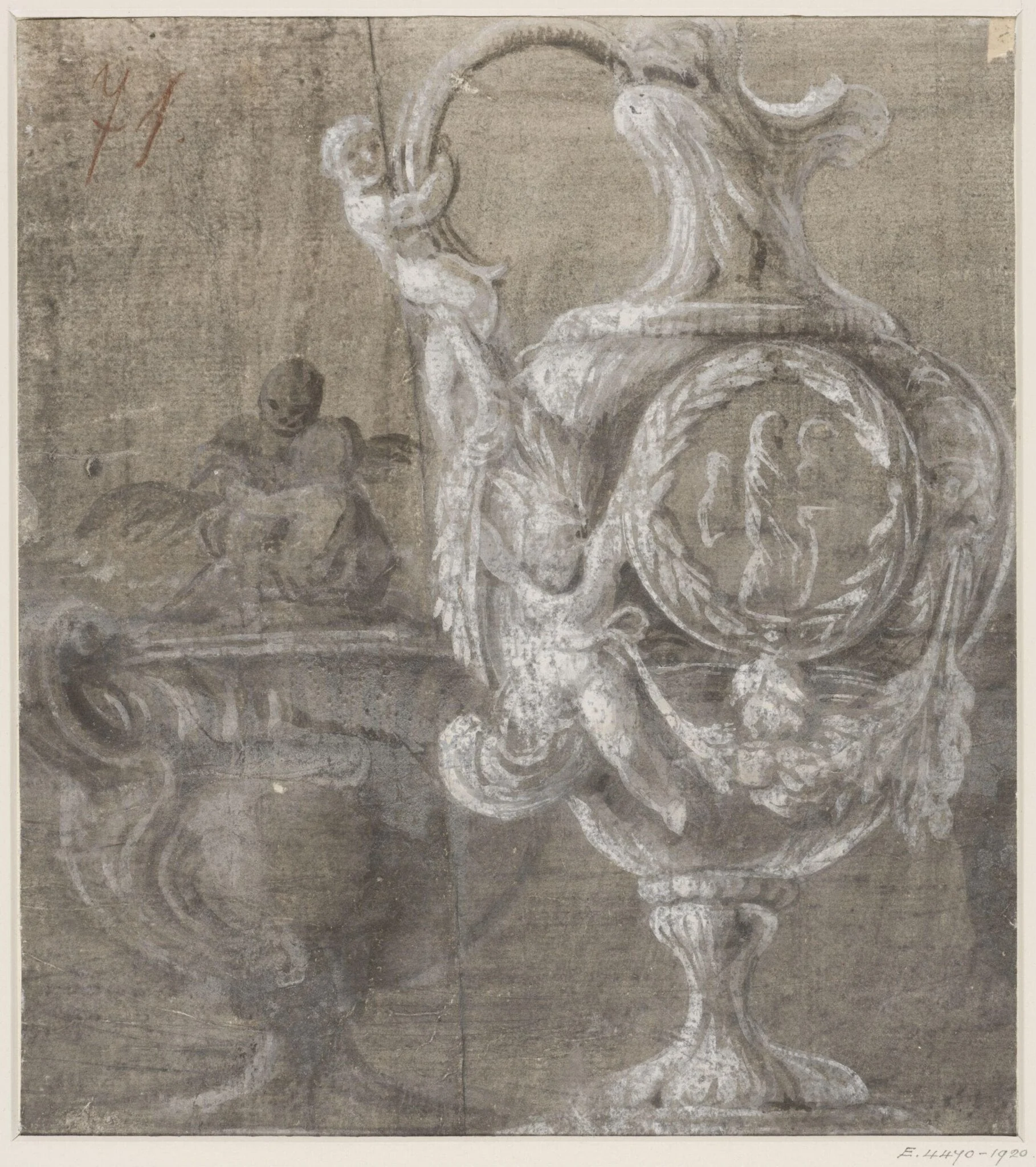Design for a ewer and a vase, detail
