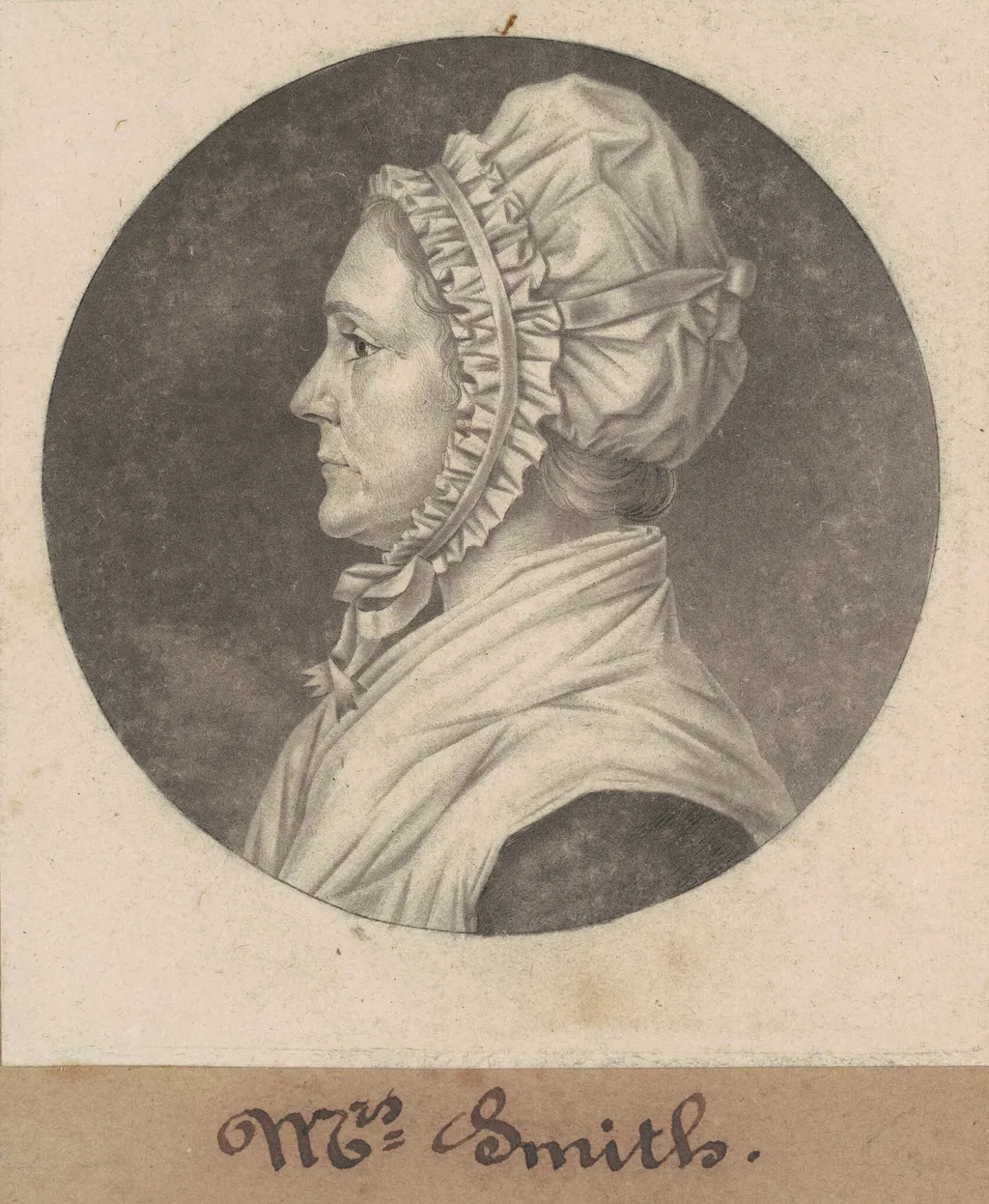 Elizabeth Custis Teackle Smith, by Charles B. J. Févret de Saint-Mémin, ink, 1803
