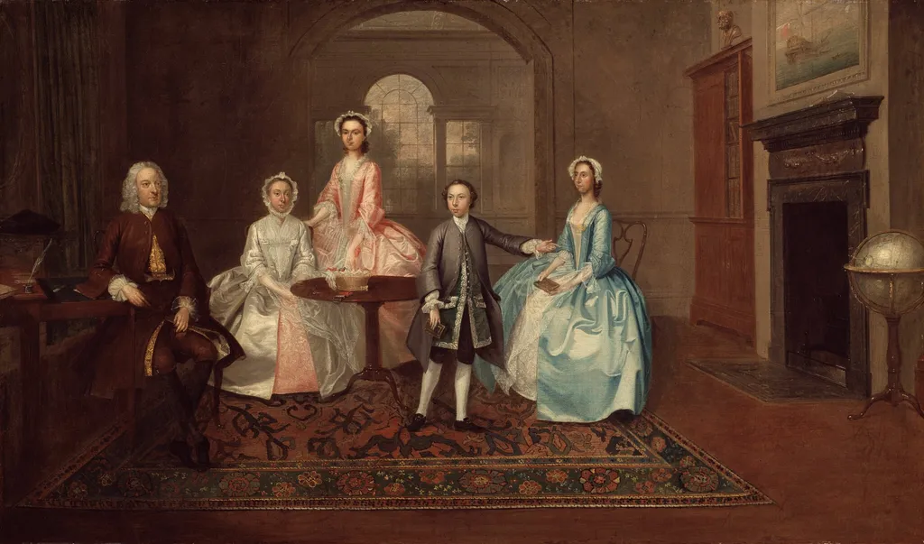 John Thomlinson and His Family, by Arthur Devis, oil, 1745