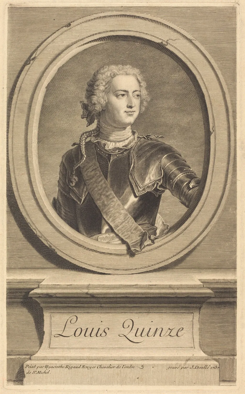 Louis XV, by Jean Daullé, ink, 1737