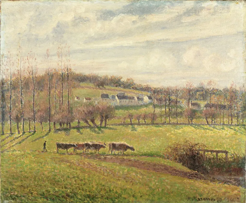 Summer Landscape, Eragny, by Camille Pissarro, oil, 1894