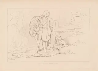 Close He Had Come..., by Edward Webb, ink, 1846