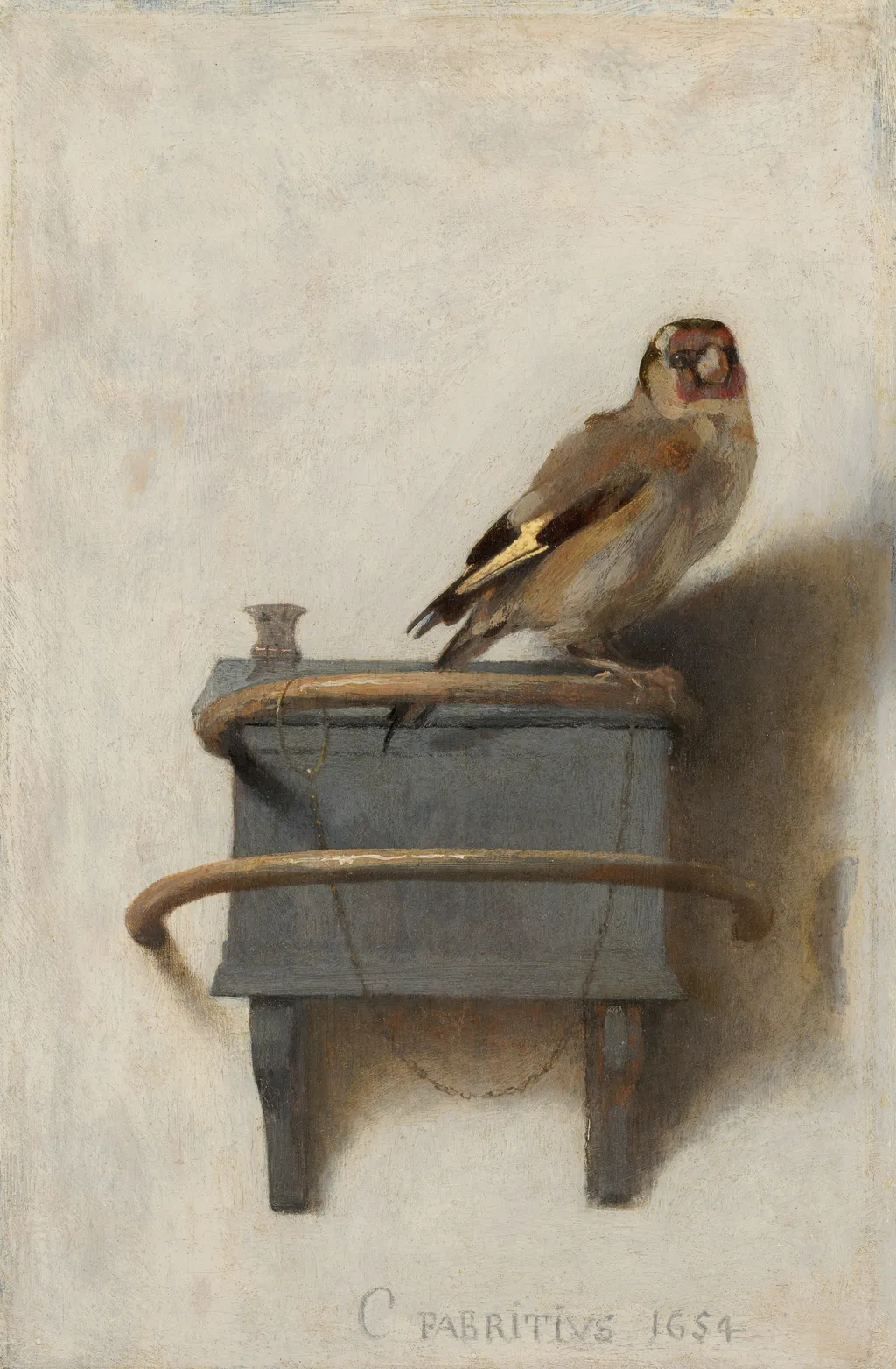 The Goldfinch, by Carel Fabritius, oil, 1654